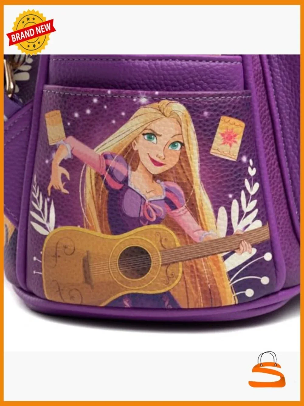 Disney Tangled Rapunzel Vegan Leather Fashion Mini Backpack - 11 inch